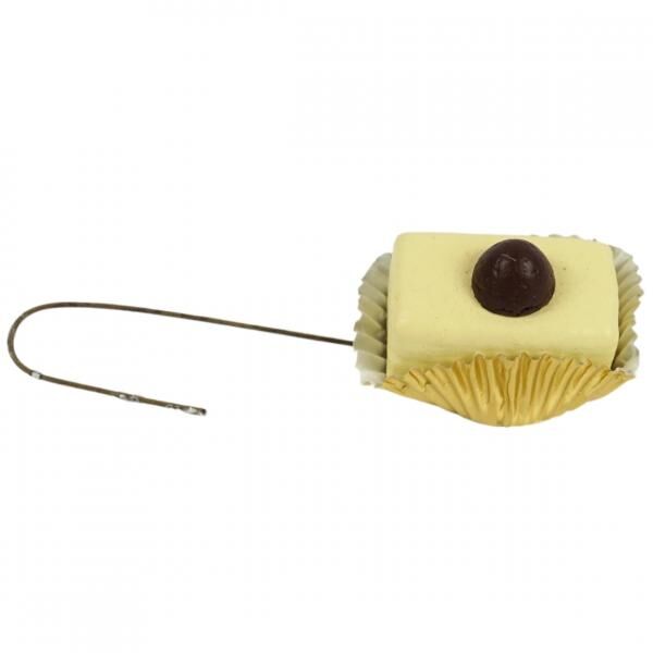Dekoration Anhänger/Scheibe Bonbon weiße Schokolade 4,5 cm