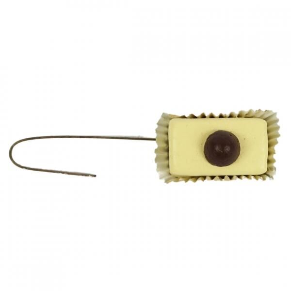 Dekoration Anhänger/Scheibe Bonbon weiße Schokolade 4,5 cm
