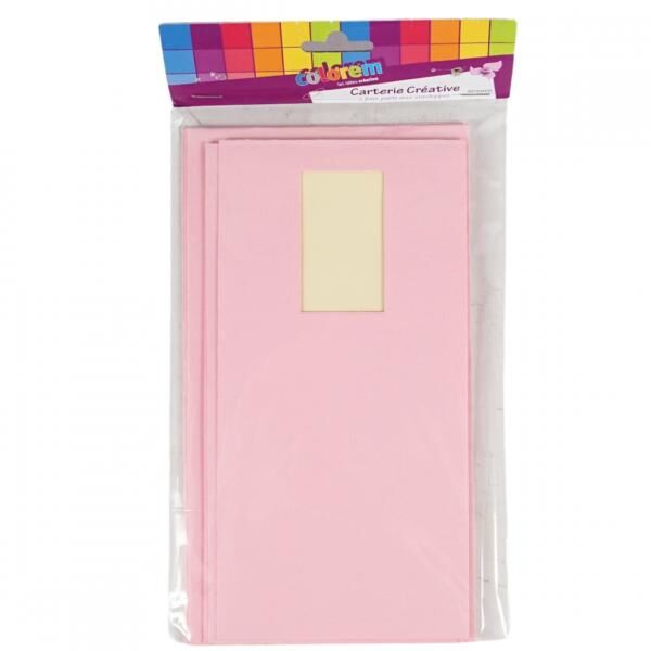 Einladungskarten und Umschläge rosa 5 Stk.