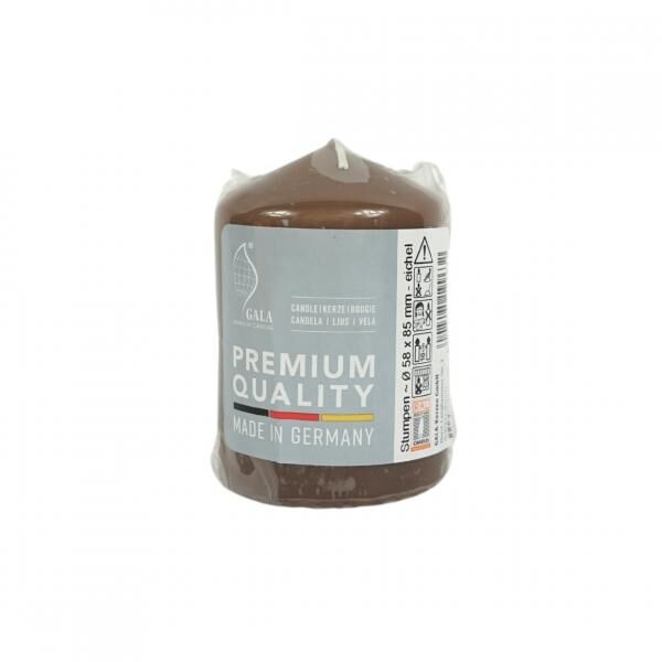 Gala Block Kerze braun 5,8 x 8,5 cm