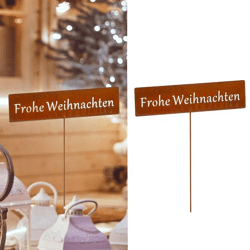 Garden plug Merry Christmas, rusty, small, approx. 30cmL