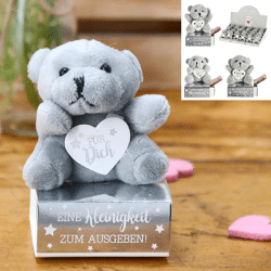Money gift box with teddy bear, 2/s, approx. 6x9cm