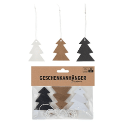 Christmas tree gift tags, 30 pieces in OPP, approx. 4.5x5.5cm