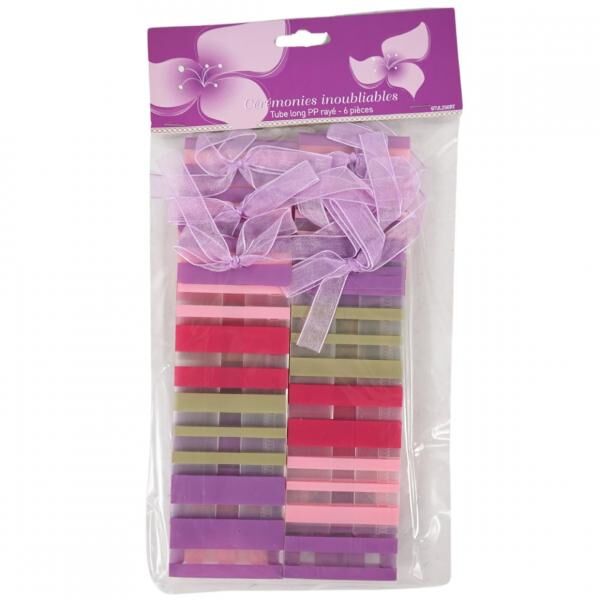 Geschenktüte gestreift lila 15 cm 6 Stk.