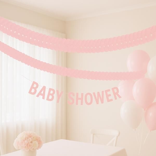 Girlande rund Papier rosa 3 m