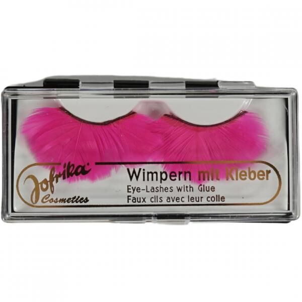 Jofrika Kosmetik künstliche Wimpern Federn neon pink 9,5 cm B-Wahl VE500