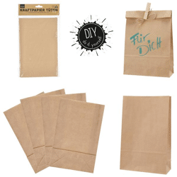 DIY kraft paper bags, pack of 4, 17x26x7cm