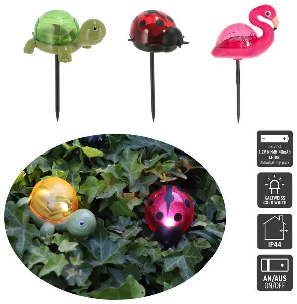 LED Solar Stecker, Tier, 3/s, ca. 15cmH