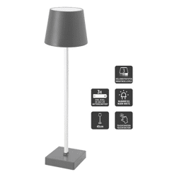 LED table lamp, battery, anthracite, L, approx. 45cmH