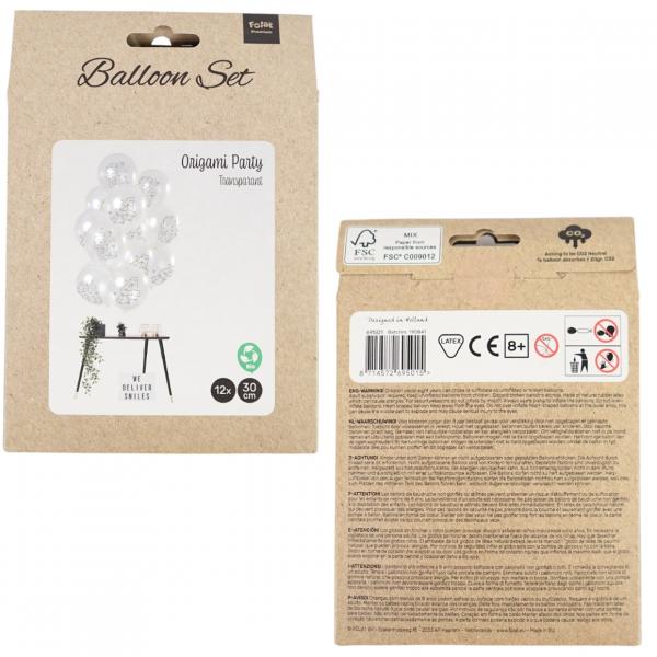 Luftballons Origami Zahl 4 Jahre 30 cm Satz von 12