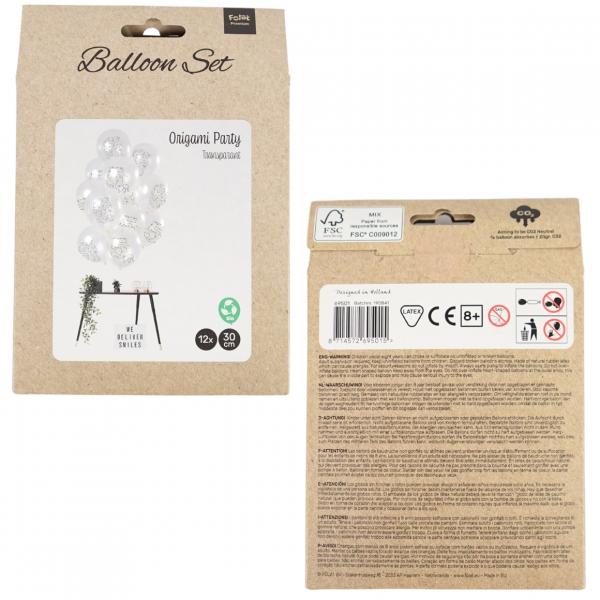 Luftballons Origami Zahl 5 Jahre 30 cm Satz von 12