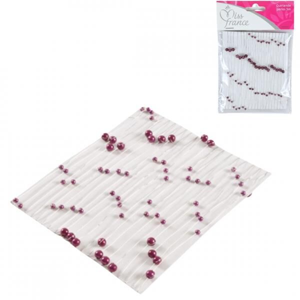 Miss France Perlengirlande dunkelrosa 5 Meter