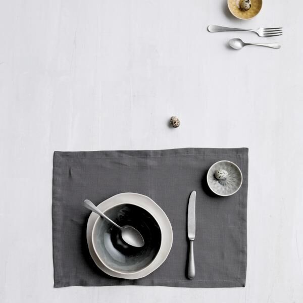 Platzdeckchen Baumwolle grau 45 x 30 cm