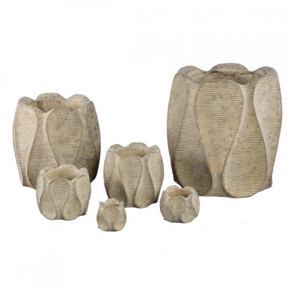 PTMD Blumentopf Waxy hoch braun 20 cm