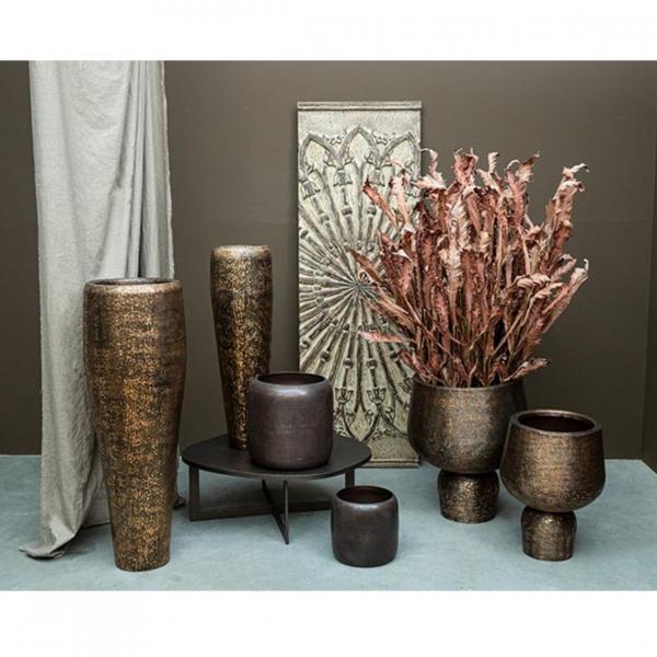 PTMD Blumentopf Djace Aluminium kupferfarbig 34 cm 3er Set