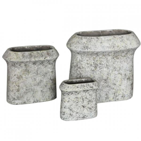 PTMD Blumentopf Nimma oval M zementgrau 30 cm