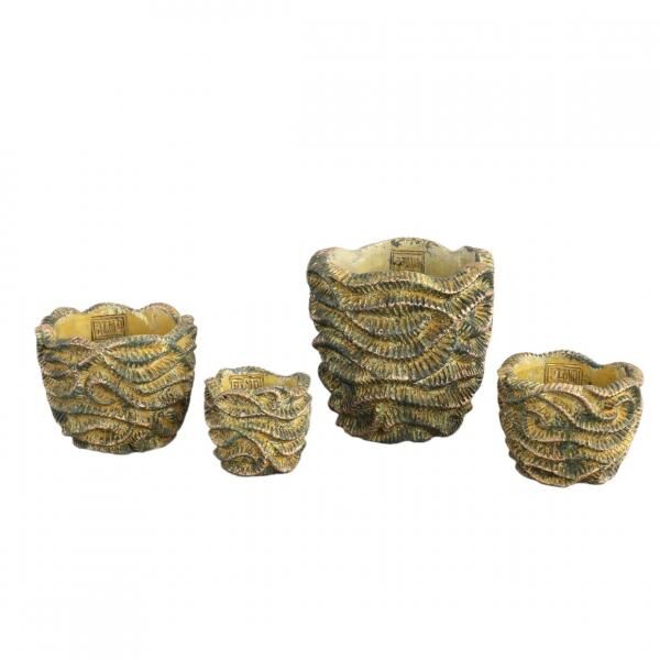 PTMD Blumentopf Waves braun rund XS 12 cm