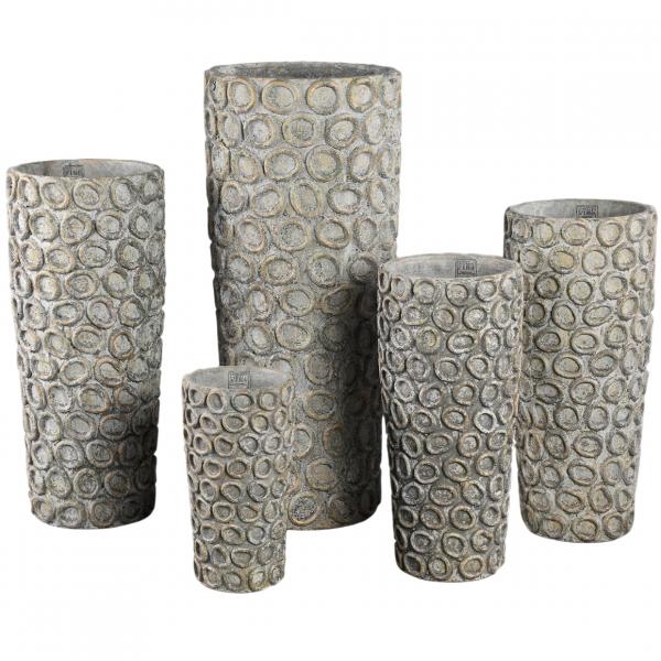 PTMD Zementtopf mit Kreisen Ginte L 55 cm