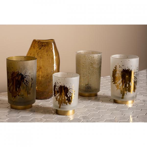 PTMD Tischlampe Besh M auf Batterie gold 15 cm