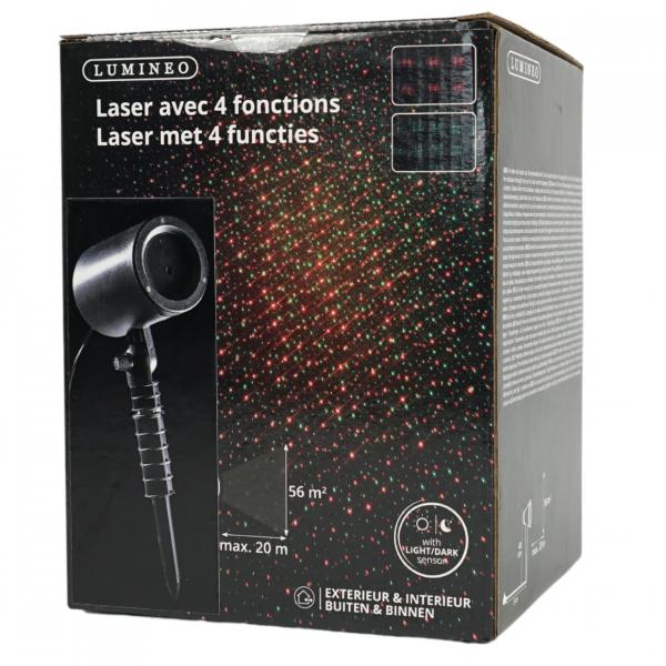 (R) Lumineo Laserprojektor 4 Funktionen IP44 EU-Stecker 40 cm