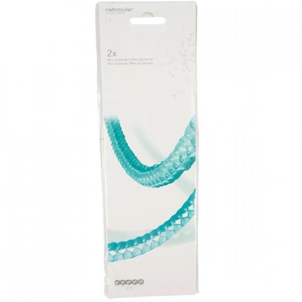 Garland mini paper aqua 200 cm set of 2