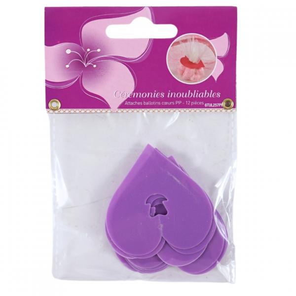 Spangenclips Herzform lila 5 cm 12 Stück