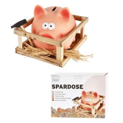 Piggy bank in a stable, approx. 14x12cm