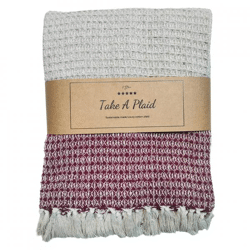 Take a Plaid 12 recycelte Baumwolle rot 130 x 180 cm