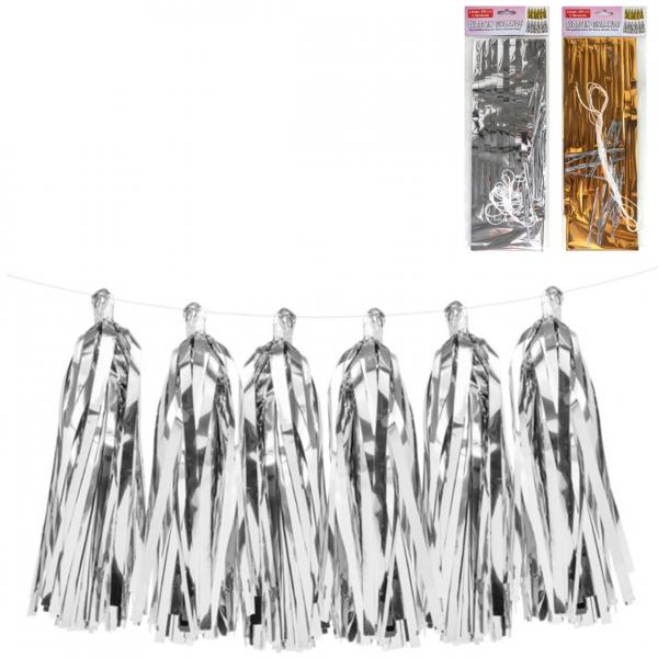 Troddeln Girlande 250 cm 2 sortiert