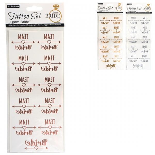 Tattoo-Set Team Braut 18 cm 3 sortiert Satz von 11