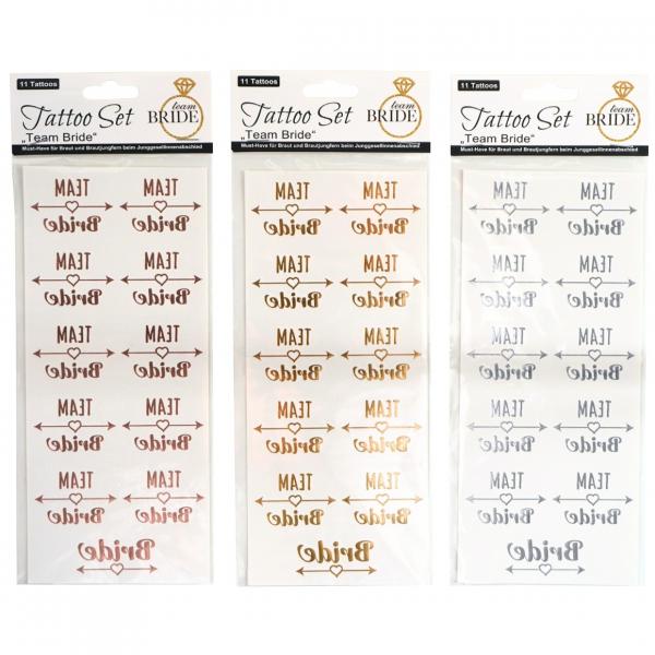 Tattoo-Set Team Braut 18 cm 3 sortiert Satz von 11