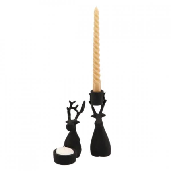 Tealight holder Dobra black 14 cm