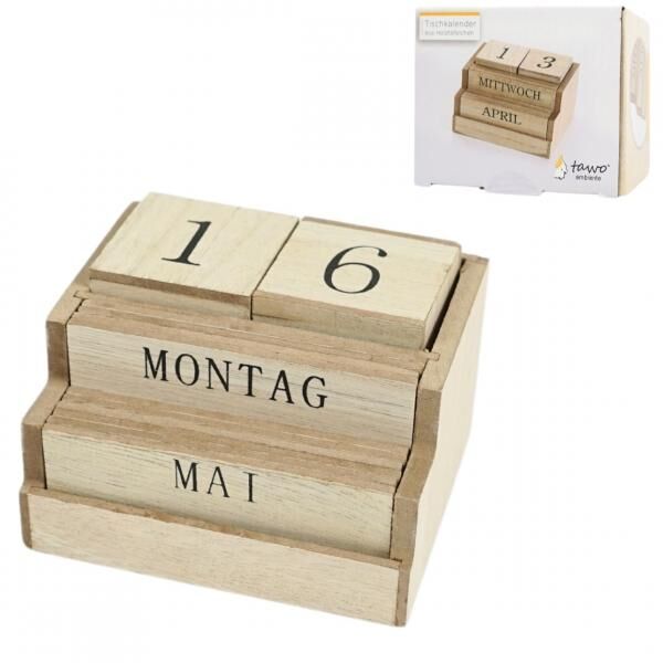 Tischkalender Holz 10,5 cm