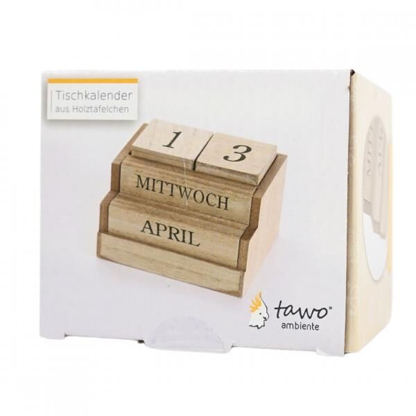 Tischkalender Holz 10,5 cm