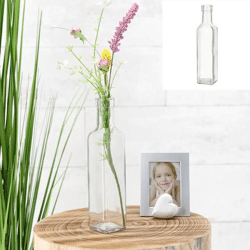 Vase, Glas, Flasche, eckig, ca. 5x21cmH