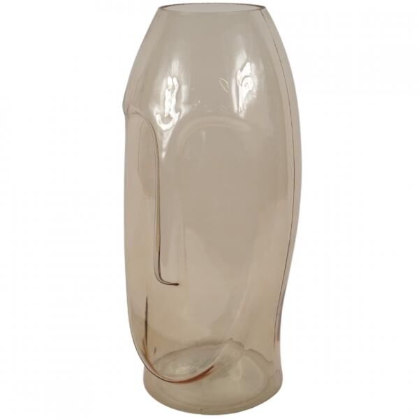 Vase mit Gesicht Glas braun 40 cm