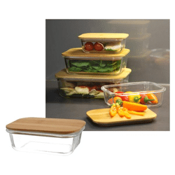 Storage container with bamboo lid, approx. 0.6 l