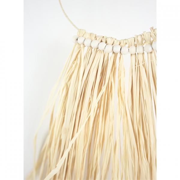 Wanddekoration Raffia Perlen Kreis 70 cm