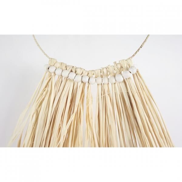 Wanddekoration Raffia Perlen Kreis 70 cm