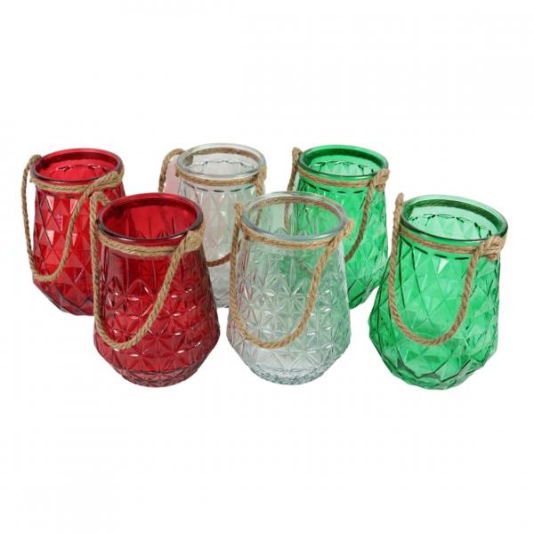 Windlicht Rhythm 22 cm 6 Stück sortiert