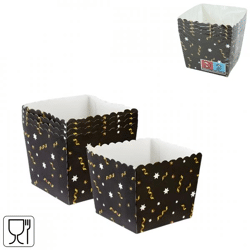 Disposable trays Party black 9 cm 4 pcs.
