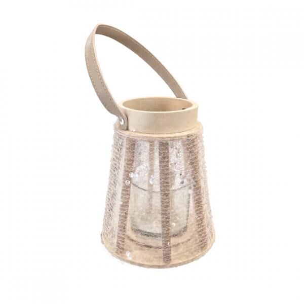 Lantern Lofty Glam Cone white 22 cm
