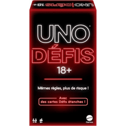 Mattel Games UNO DEFIS Kartenspiel nur für Erwachsene für Spiele, Reisen, Camping und Partys, französische Version JBF59 