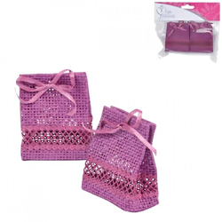 Mini cadeauverpakking paars 6,5 cm set van 2