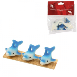 Statue decoration mini dolphin polyresin 5 cm 3 pieces