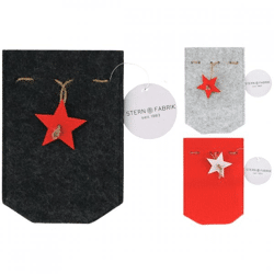 Stern Fabrik Geschenkpackung Weihnachtsfilz 18 cm 3fach sortiert