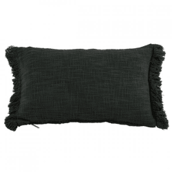 Tiseco cushion Cotton Slub Solid black 30 x 50 cm