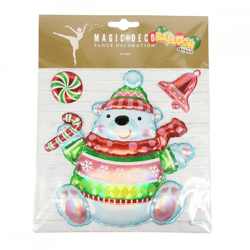 Wanddecoratie Pop Up ballonsticker IJsbeer 23 x 19 cm