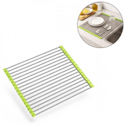Abtropfgitter Küche flexibel grün 47 cm