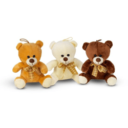 Bear with bow - plush - 3 assorted - 20 cm